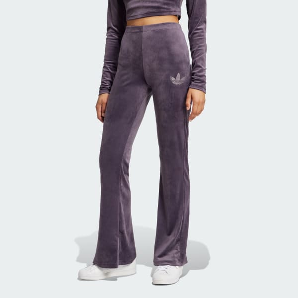 adidas Velvet Pants With Rhinestone Trefoil Purple Free Shipping with adiClub adidas US