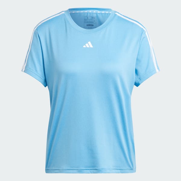 สีน้ำเงิน เสื้อยืด AEROREADY Train Essentials 3-Stripes
