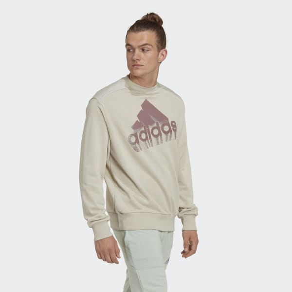 Bege Sweatshirt em Moletão Brand Love Essentials (Unissexo)