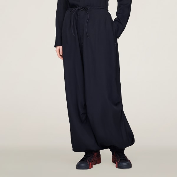 adidas Y-3 Rayon Twill Wide Pants - Black | Free Shipping