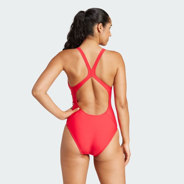 Rojo Traje de Natación C-Back 3 Franjas