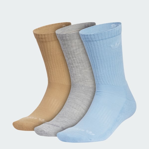 adidas Originals Trefoil 2.0 3-Pack Crew Socks - Brown | Free