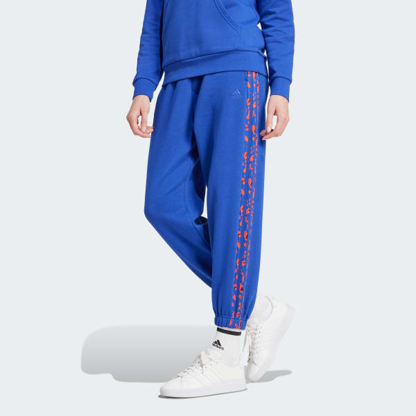 adidas Essentials 3 Stripes Animal Print 7 8 Pants Blue Free Shipping with adiClub adidas US