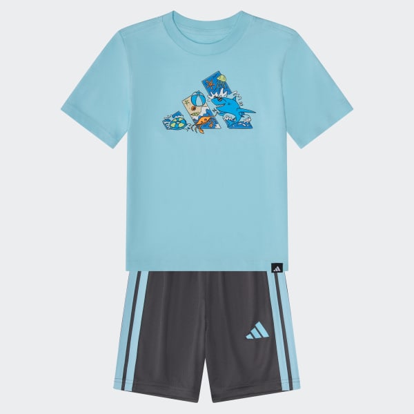 Blue GRFX CTN TEE 3S SHORT SET