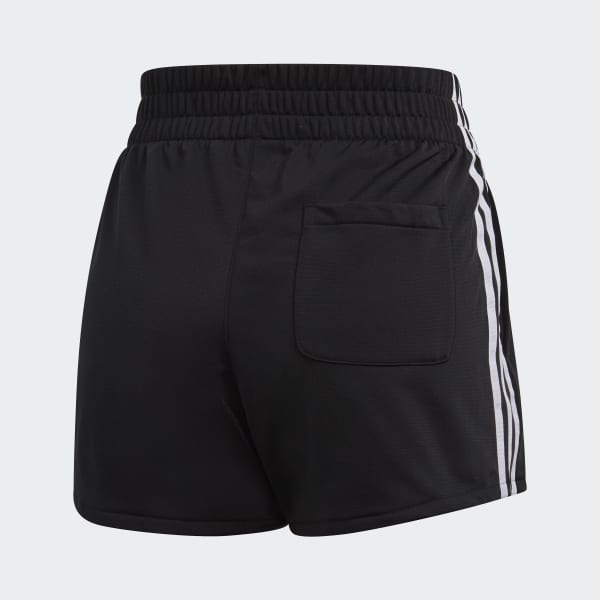 Adidas black shorts with white stripes hot sale