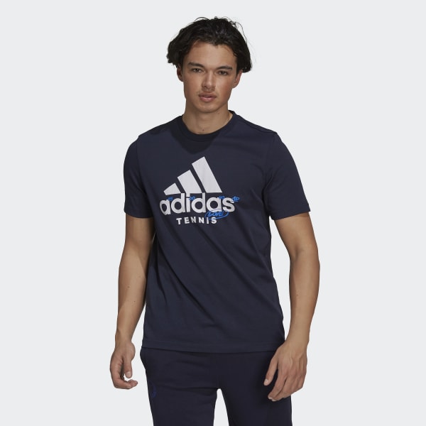 adidas Tennis Graphic Logo T-Shirt - Blue | adidas UK