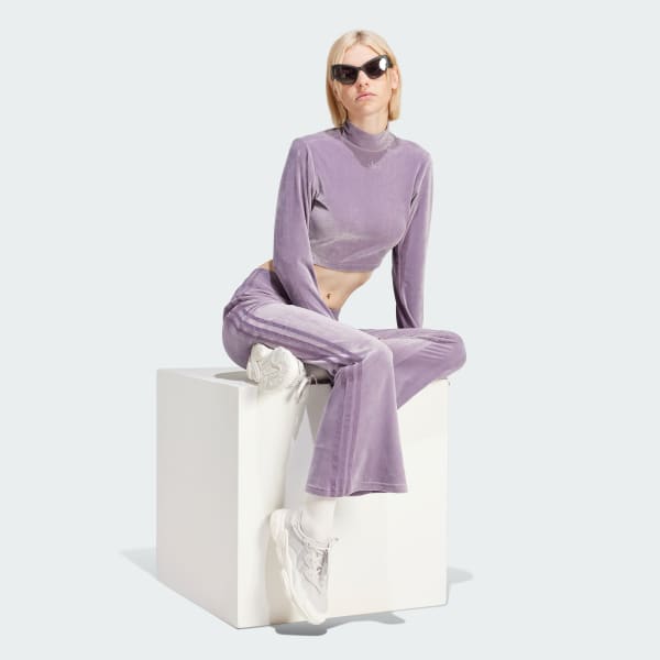 | Lifestyle Velvet Top adidas Purple Crop - adidas US Women\'s |