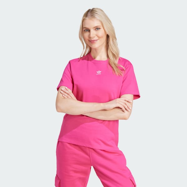 Adidas pink online tee shirt