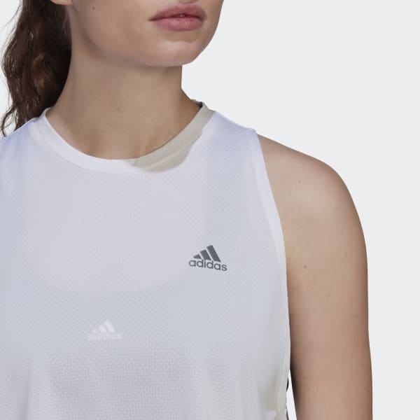 Branco Camisola de Alças para Running Run Icons
