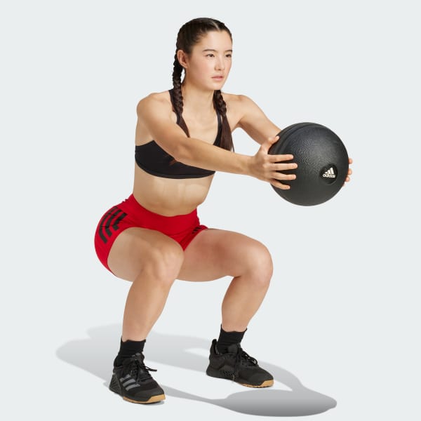 Red Optime 3-Stripes 1/4 Short Leggings