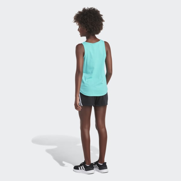 Turquoise Curved Hem Tank Top