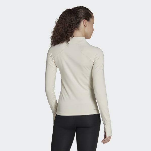 adidas Techfit AEROREADY Warm Long Sleeve Training Top - Beige