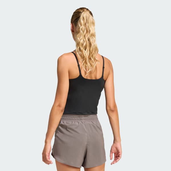 Black Optime Tank With Integrated Light-Support Bra