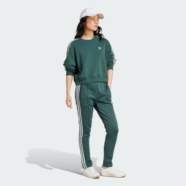 Πράσινο 3-Stripes Crew Sweatshirt