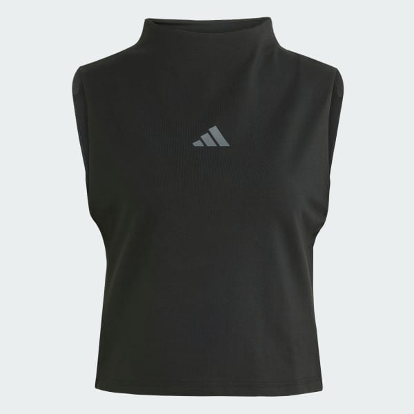 สีดำ เสื้อกล้ามคอสูงทรงสลิม Essentials