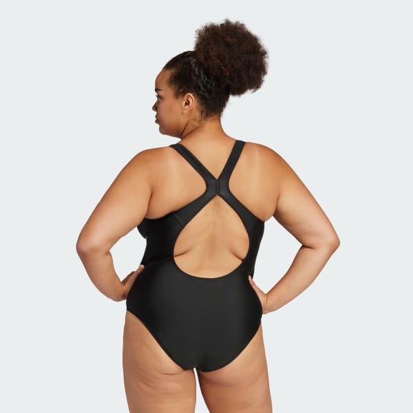 Zwart 3-Stripes C-Back Badpak (Grote Maat)