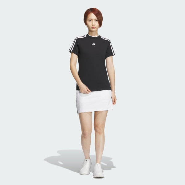 ホワイトメッシュ長袖トップスとスカートセット アディダス ゴルフ