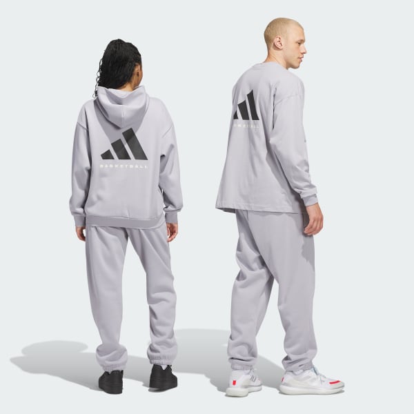 Grey adidas Basketball Fleece Joggers (Gender Neutral)