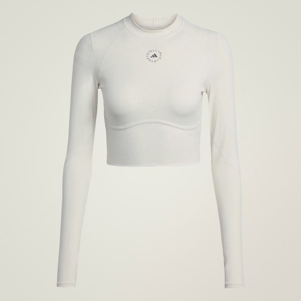 bézová Top adidas By Stella McCartney Training Longsleeve Crop