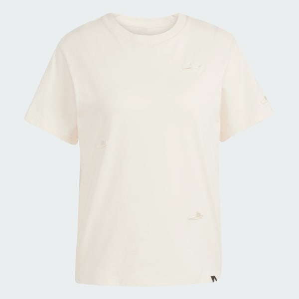 สีขาว เสื้อยืดพิมพ์ลาย Lounge Slide