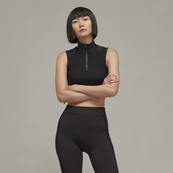 Negro Top Classic Seamless Knit Sport Cropped Y-3