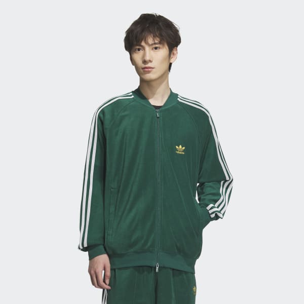 adidas 緑 ストライプジャージ アディダス アディカラー クラシックス SSTトラックジャケット