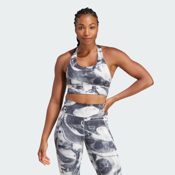 Buy Adidas Adidas Logo Printed Sports Bra In GREY/GREY