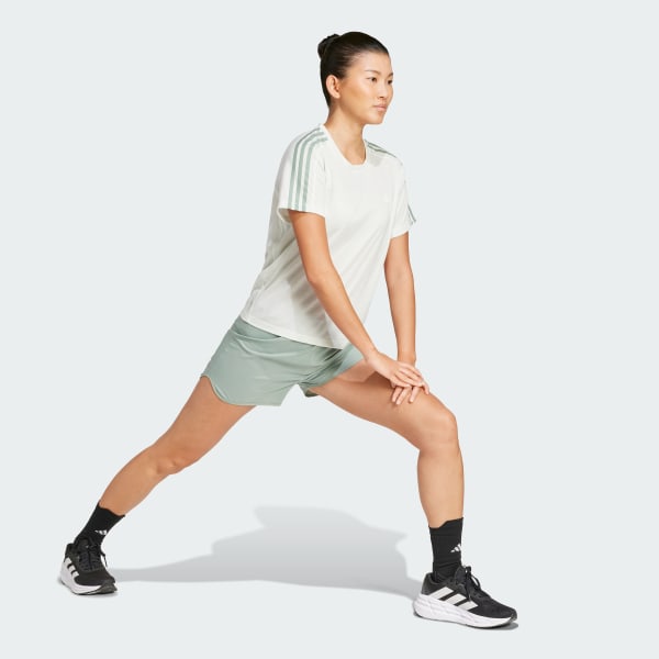 Yesil Own the Run 3-Stripes Tişört