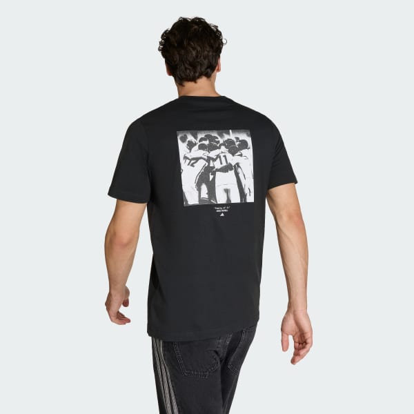 Black FOOTBALL SLOGAN GRAPHIC T-SHIRT