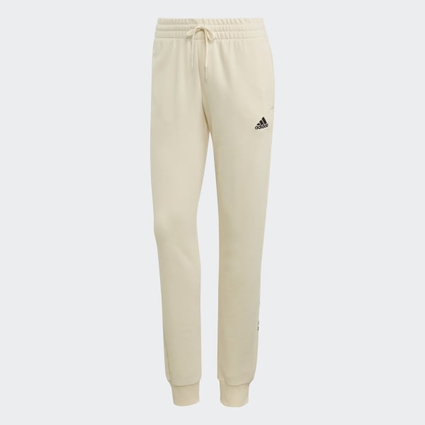 adidas Essentials French Terry Logo Pants - Beige | Women's Lifestyle ...