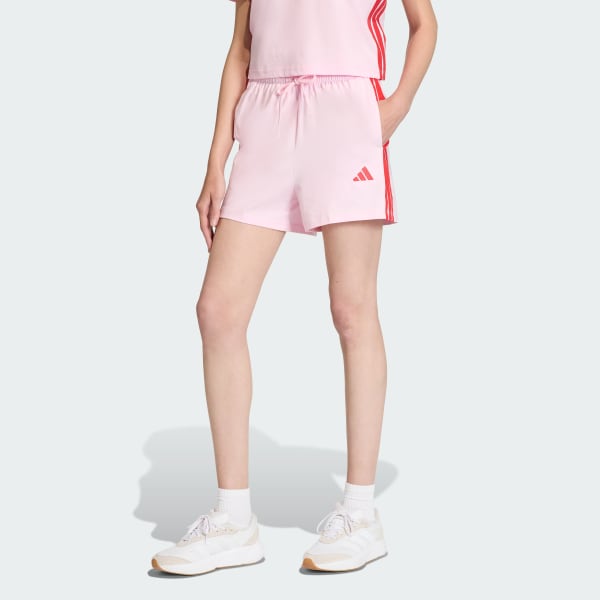 Rosado Shorts de algodón Essentials 3 Tiras