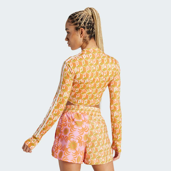 Amarelo Top Cropped Manga Longa adidas x FARM Rio
