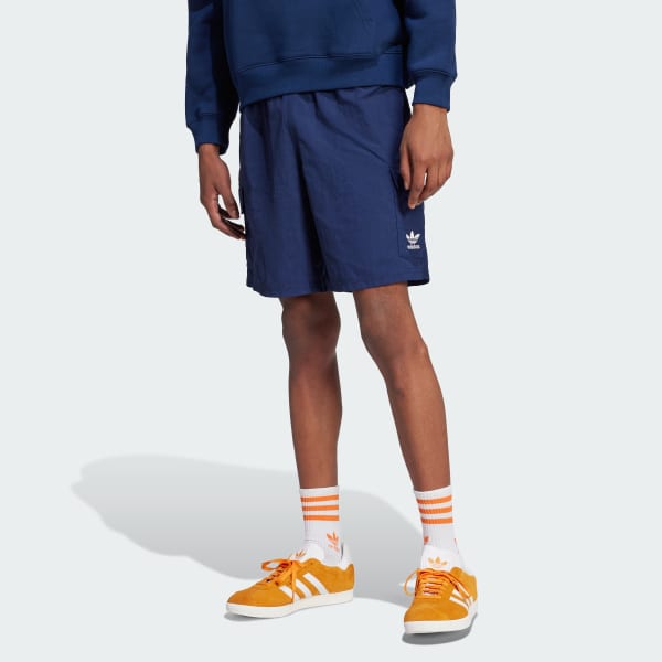 Azul Shorts Cargo Malha Trefoil Essentials