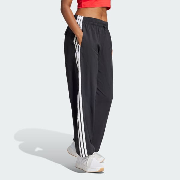 Nero Pantaloni Essentials 3-Stripes Lifestyle Woven Parachute