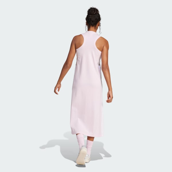 Rosa Essentials 3-Streifen Long Racerback Kleid