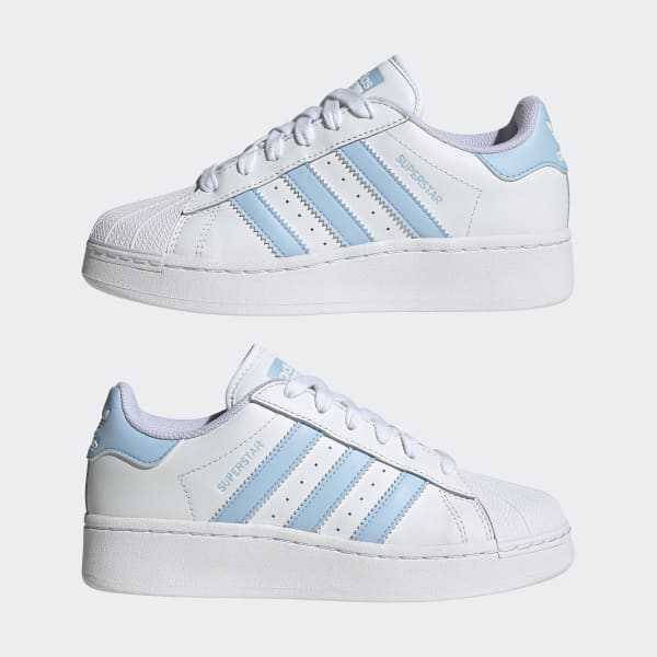 Baby blue adidas superstar online