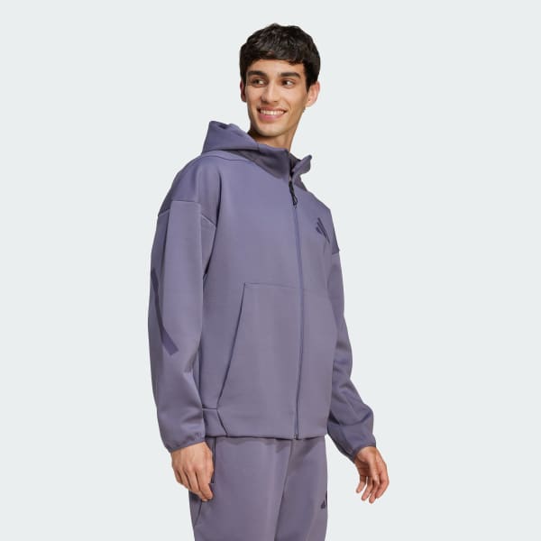 Mor adidas Z.N.E. Full-Zip Kapüşonlu Üst