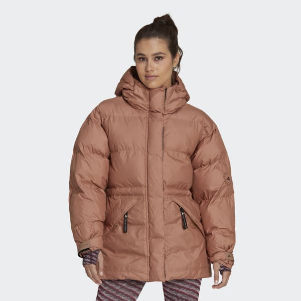 Brown adidas by Stella McCartney Mid-Length Padded Winter Jacket QD082