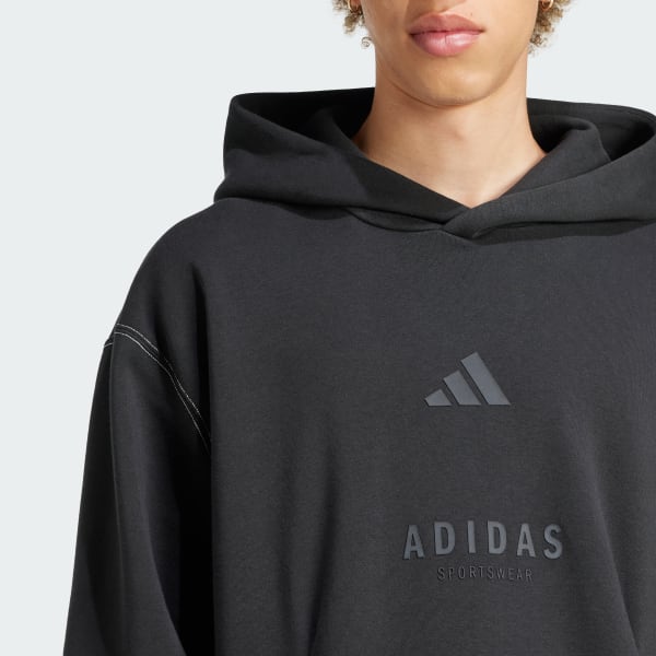 adidas ALL SZN Fleece Graphic Hoodie - Black | Free Shipping