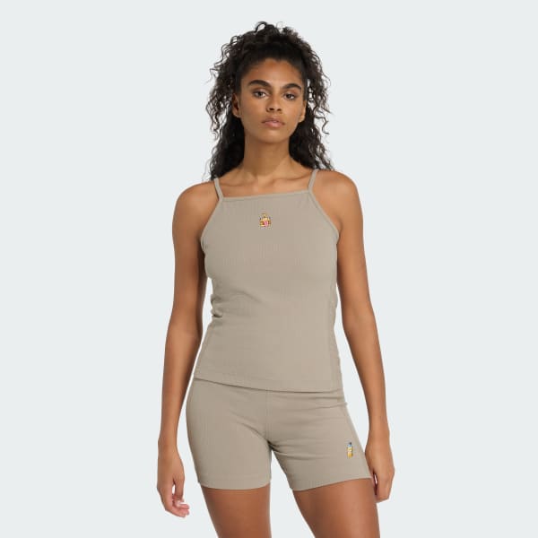Beige adidas X Fortnite Rib Tank Top