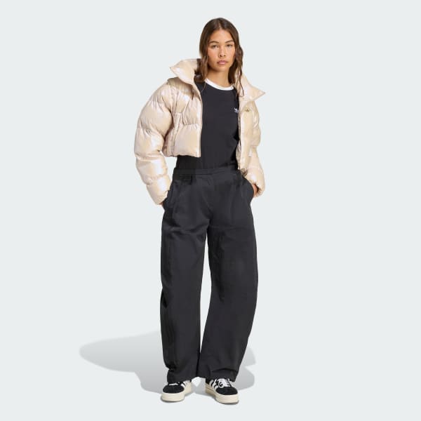 Beige Chaqueta Acolchada Essentials 2 en 1 Brillante Corta