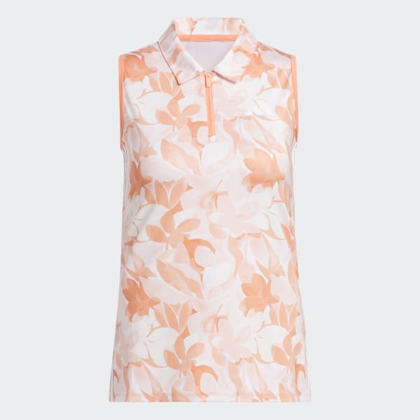 Oransje Floral Poloskjorte
