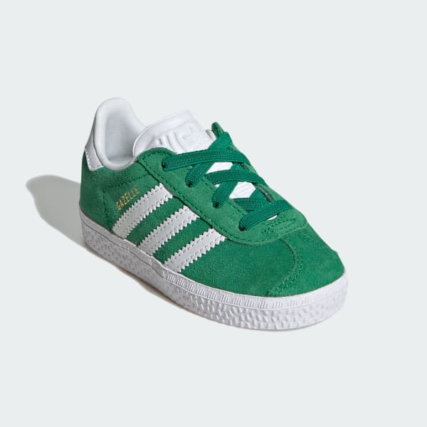 Vert Chaussure Gazelle Comfort Closure Lacets Élastiques Enfants
