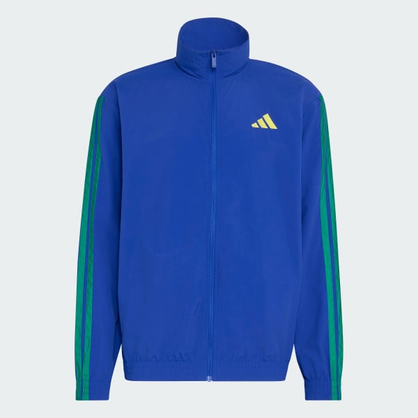 Azul Jaqueta em Malha Essentials Três Listras