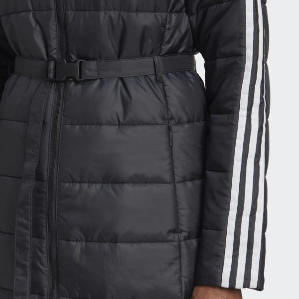 Μαύρο Hooded Premium Long Slim Jacket