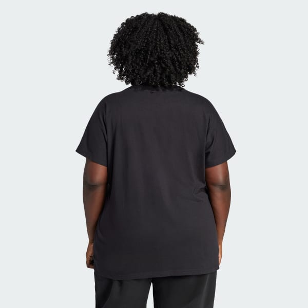 Preto T-shirt de Algodão Essentials (Plus Size)