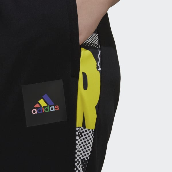 Black Tiro Pride Tracksuit Bottoms (Plus Size) ZF064