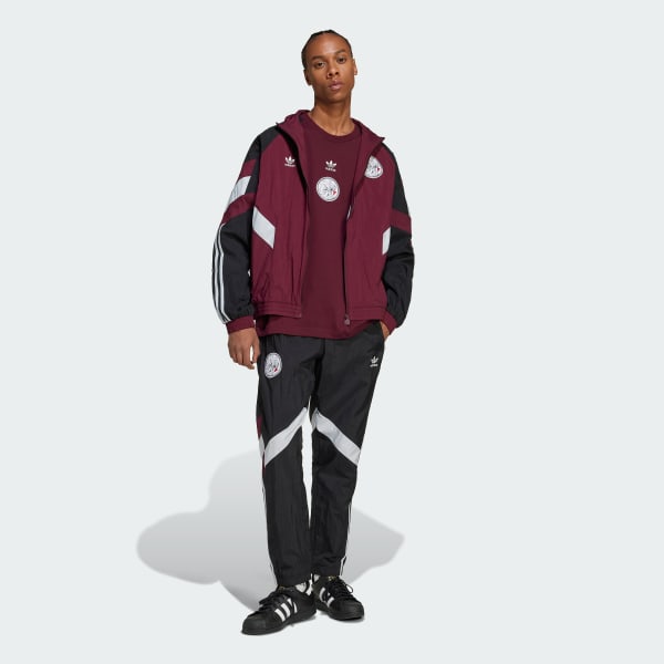 Adidas track top burgundy sale