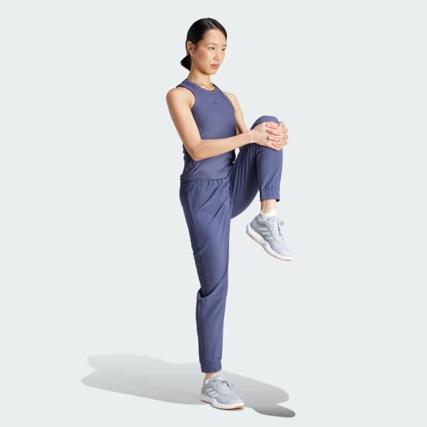 Blu Canotta All Gym Seasonal Rib Tight Fit Tonal 3-Stripes