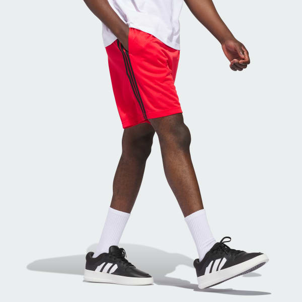 Vermelho Shorts Malha adidas Três Listras AEROREADY